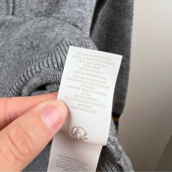 Boden Clarice Hoodie Sweater Size Small Gray Metallic Stripes Cashmere Blend - Picture 11 of 11